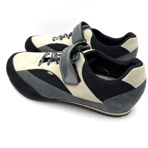 Vintage AGU Cycling Shoes EU 42 US M 9 / W 10.5 SPD Cleat Suede Mesh Black Gray